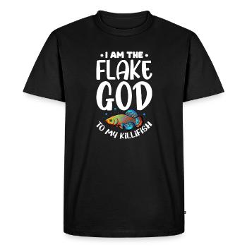 I am the flake god to my killifish Design - Men's Premium Organic T-Shirt - black - Front - Nico (187cm)