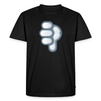 Smiley Hand Signal Down - T-shirt Premium bio Homme - noir - Devant - Nico (187cm)