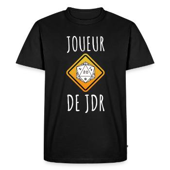 JOUEUR DE JDR JEU DE ROLE - T-shirt Premium bio Homme - noir - Devant - Nico (187cm)