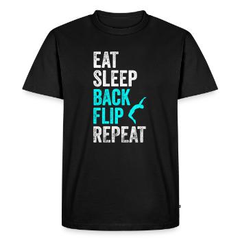 Manger dormir dos flip répéter chemise gymnastique tee - T-shirt Premium bio Homme - noir - Devant - Nico (187cm)