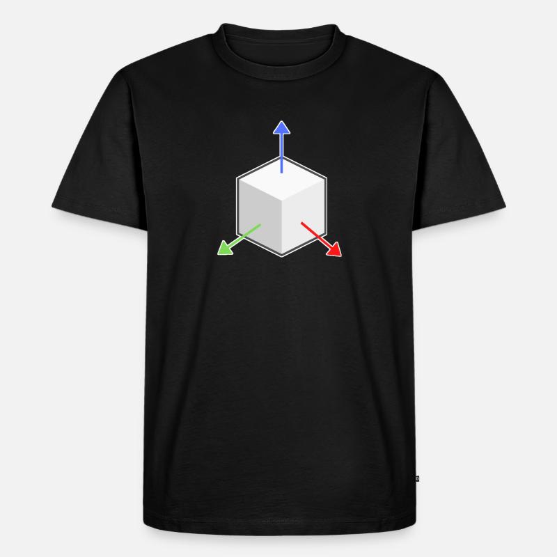 Blender Cube Axis Brand - Männer Premium Bio T-Shirt - Schwarz