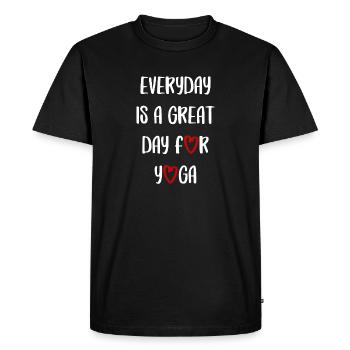 yoga sport fitness happy English qoutes - Men's Premium Organic T-Shirt - black - Front - Nico (187cm)