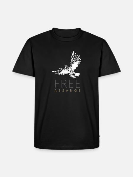 Libérez Assange Freedom pour Julian Assange Pigeon - T-shirt Premium bio Homme - noir