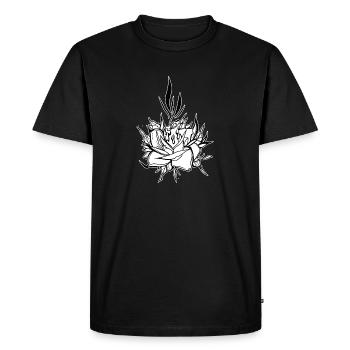 Flower // Candle // Illustration - Men's Premium Organic T-Shirt - black - Front - Nico (187cm)