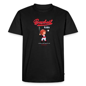 Baseball Kinder Baseball - Männer Premium Bio T-Shirt - Schwarz - Vorne - Nico (187cm)