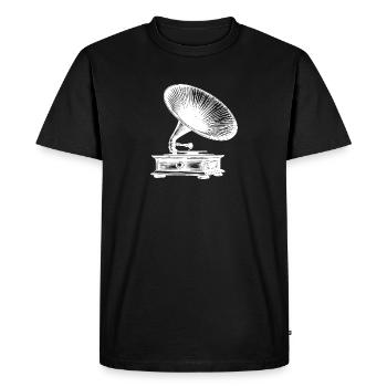 Gramophone Record SKizze - Men's Premium Organic T-Shirt - black - Front - Nico (187cm)