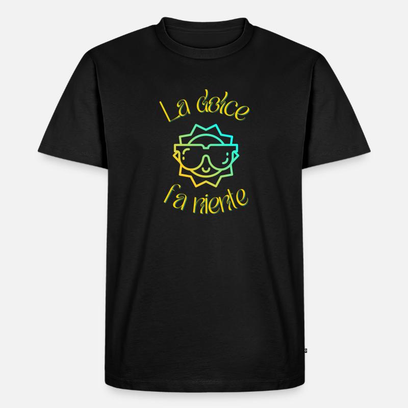 La dolce fa niente - Männer Premium Bio T-Shirt - Schwarz
