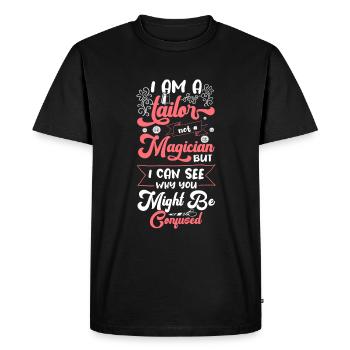 Tailor Thread Pants Bespoke Tailor - Men's Premium Organic T-Shirt - black - Front - Nico (187cm)