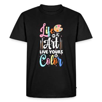 Artiste Profession Peintre - T-shirt Premium bio Homme - noir - Devant - Nico (187cm)