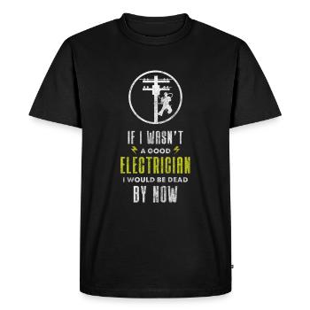 Electrician Men Electric High Voltage - Men's Premium Organic T-Shirt - black - Front - Nico (187cm)
