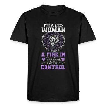 Lion Astrologie Naissance Lion - T-shirt Premium bio Homme - noir - Devant - Nico (187cm)