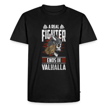Odin Norse Thunder Celtic - Men's Premium Organic T-Shirt - black - Front - Nico (187cm)