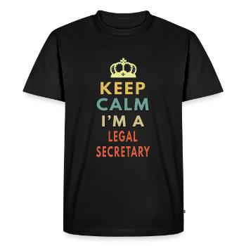 Keep Calm I m A Legal Secretary - Men's Premium Organic T-Shirt - black - Front - Nico (187cm)
