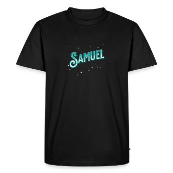 Samuel name personalized - Men's Premium Organic T-Shirt - black - Front - Nico (187cm)