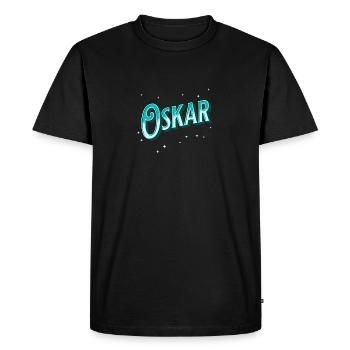 Oskar name personalized - Men's Premium Organic T-Shirt - black - Front - Nico (187cm)