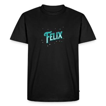 Nom Felix personnalisé - T-shirt Premium bio Homme - noir - Devant - Nico (187cm)