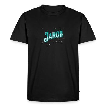 Nom Jakob personnalisé - T-shirt Premium bio Homme - noir - Devant - Nico (187cm)