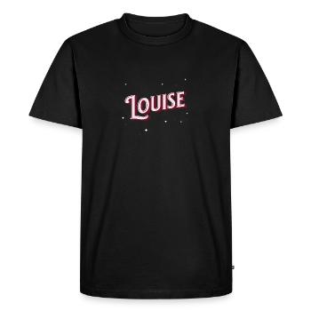Nom Louise personnalisé - T-shirt Premium bio Homme - noir - Devant - Nico (187cm)