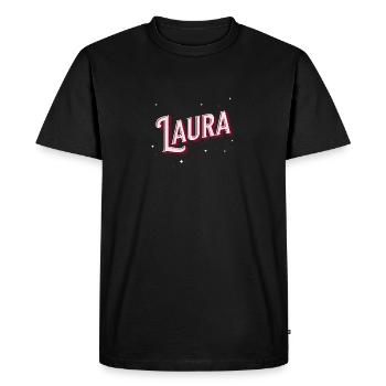 Nom de Laura personnalisé - T-shirt Premium bio Homme - noir - Devant - Nico (187cm)
