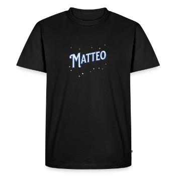 Nom de Matteo personnalisé - T-shirt Premium bio Homme - noir - Devant - Nico (187cm)