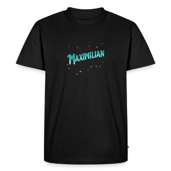 Maximilian name personalized - Men's Premium Organic T-Shirt - black - Front - Nico (187cm)