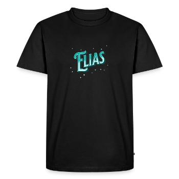 Le nom d’Elijah personnalisé - T-shirt Premium bio Homme - noir - Devant - Nico (187cm)