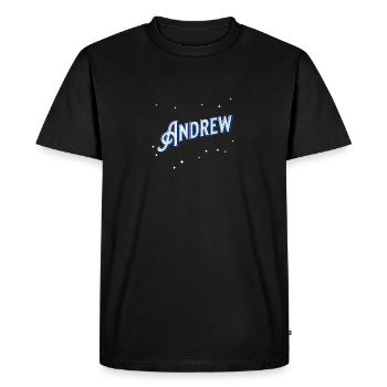 Andrew Nom Personnalisé - T-shirt Premium bio Homme - noir - Devant - Nico (187cm)