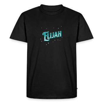 Noms d’Elijah personnalisés - T-shirt Premium bio Homme - noir - Devant - Nico (187cm)