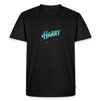 Harry name personalized - Men's Premium Organic T-Shirt - black - Front - Nico (187cm)