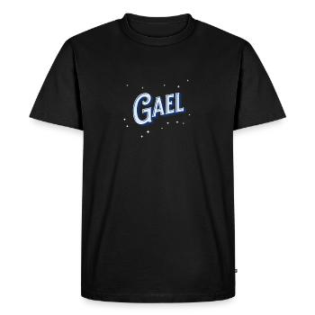 Nom Gael personnalisé - T-shirt Premium bio Homme - noir - Devant - Nico (187cm)