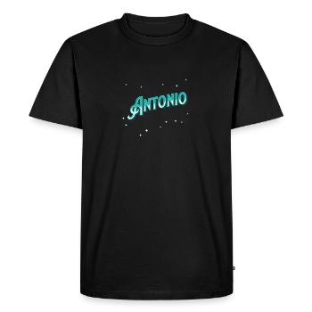 Nom Antonio personnalisé - T-shirt Premium bio Homme - noir - Devant - Nico (187cm)