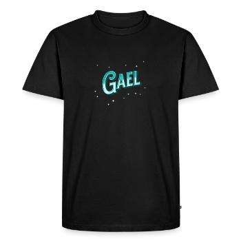 Nom Gael personnalisé - T-shirt Premium bio Homme - noir - Devant - Nico (187cm)