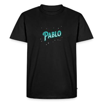 Nom Pablo personnalisé - T-shirt Premium bio Homme - noir - Devant - Nico (187cm)