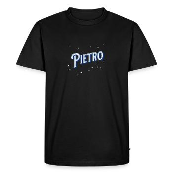 Pietro Name Personnalisé - T-shirt Premium bio Homme - noir - Devant - Nico (187cm)