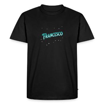 Francesco Nom Personnalisé - T-shirt Premium bio Homme - noir - Devant - Nico (187cm)