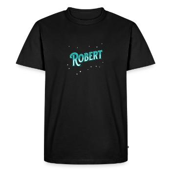 Robert names personalized - Men's Premium Organic T-Shirt - black - Front - Nico (187cm)