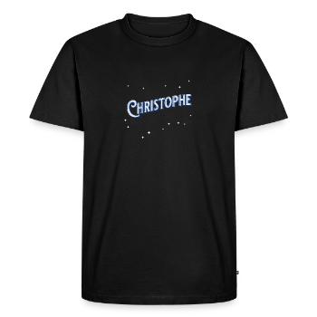 Christophe name personalized - Men's Premium Organic T-Shirt - black - Front - Nico (187cm)