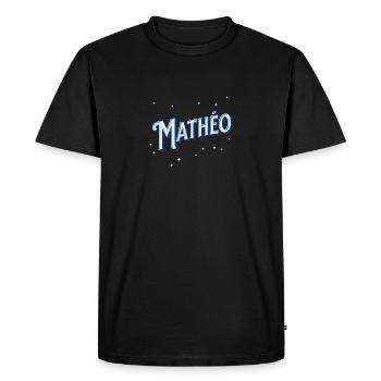 Noms Matheo personnalisés - T-shirt Premium bio Homme - noir - Devant - Nico (187cm)