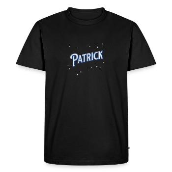 Patrick nom personnalisé - T-shirt Premium bio Homme - noir - Devant - Nico (187cm)