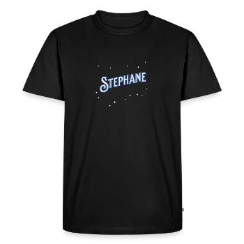 Le nom de Stéphane personnalisé - T-shirt Premium bio Homme - noir - Devant - Nico (187cm)
