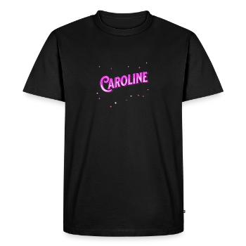 Caroline name personalized - Men's Premium Organic T-Shirt - black - Front - Nico (187cm)