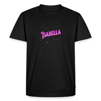 Le prénom d’Isabella personnalisé - T-shirt Premium bio Homme - noir - Devant - Nico (187cm)