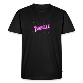 Le prénom d’Isabelle personnalisé - T-shirt Premium bio Homme - noir - Devant - Nico (187cm)