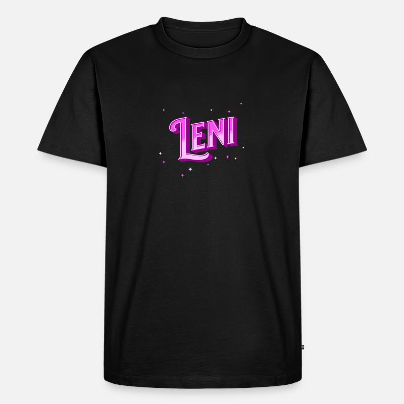 Spersonalizowane imię Leni - Ekologiczna koszulka męska Premium - czarny