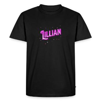 Nom de Lillian personnalisé - T-shirt Premium bio Homme - noir - Devant - Nico (187cm)
