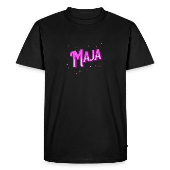 Nom Maya personnalisé - T-shirt Premium bio Homme - noir - Devant - Nico (187cm)
