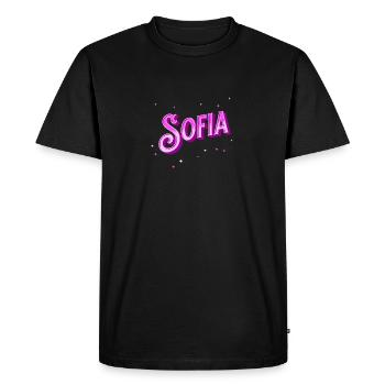 Sofia nom personnalisé - T-shirt Premium bio Homme - noir - Devant - Nico (187cm)