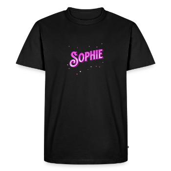 Nom Sophie personnalisé - T-shirt Premium bio Homme - noir - Devant - Nico (187cm)