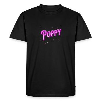 Nom du coquelicot personnalisé - T-shirt Premium bio Homme - noir - Devant - Nico (187cm)