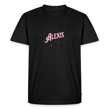 Prénom Alexis personnalisé - T-shirt Premium bio Homme - noir - Devant - Nico (187cm)